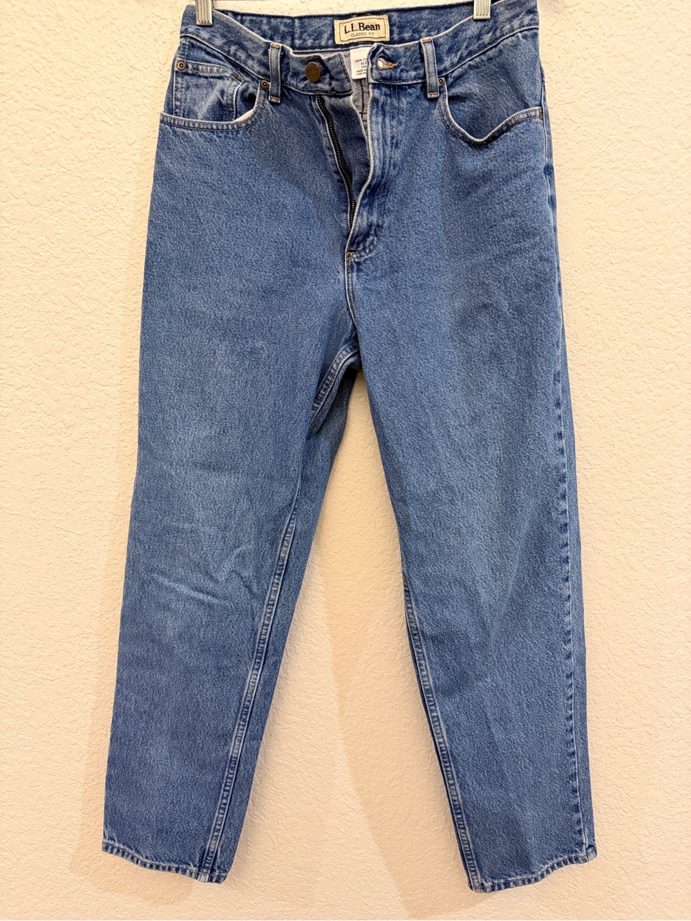 L.L. Bean Women's Straight-Leg Jeans in Medium Blue Denim